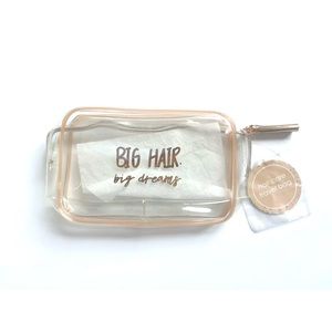 Hair Care Travel Bag Big Hair Big Dreams Clear Rose Gold Zip Make Up Bag Small